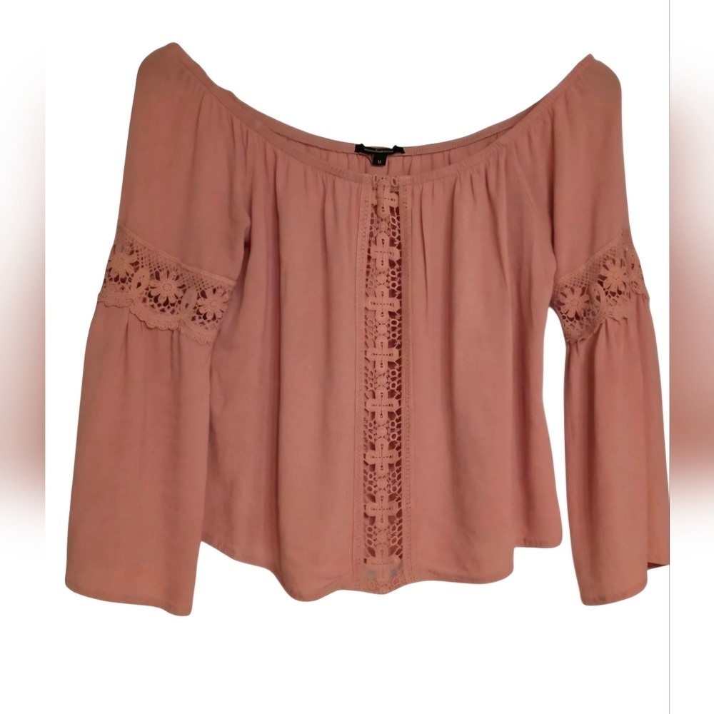 Off shoulder dusty blush pink. Women's M. Boho Bell sleeves Ambiance